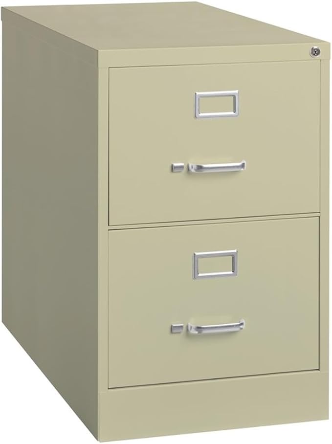 Scranton & Co 25" 2-Drawer Metal Legal Width Vertical Filing Cabinet in Beige