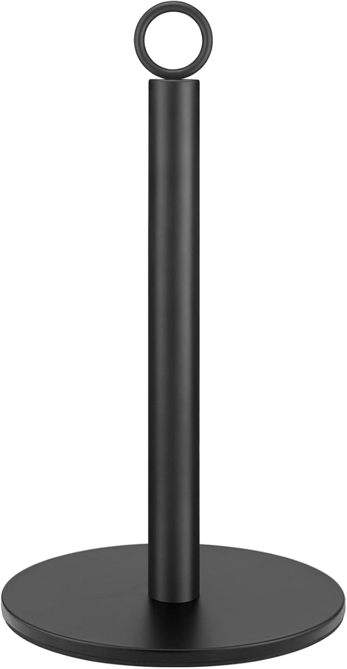 Paper Towel Holder Countertop, Black Paper Towel Holders, Stainless Steel Countertop Paper Towels Holders, Kitchen PaperRoll Holder, Non-Slip Standing Paper Towel Holders
