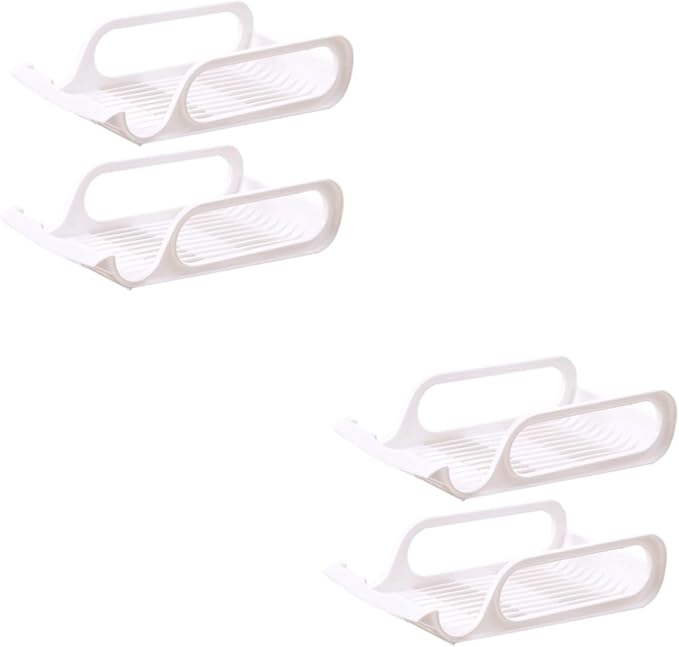 DOITOOL 4pcs Stackable Refrigerator Drink Storage Rack for Beverage Bowl Vegetable Holder Cold Storage Organizer for Fridge Efficient Vertical Practical Design