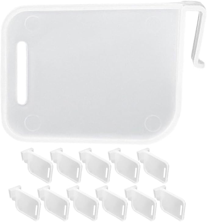 BESTOYARD 12Pcs Adjustable Fridge Side Door Dividers Multi-Function Refrigerator Shelf Clips for Space-Saving Organization Easy Installation Compact 2.55X1.96X0.9 Inch Fridge Separator