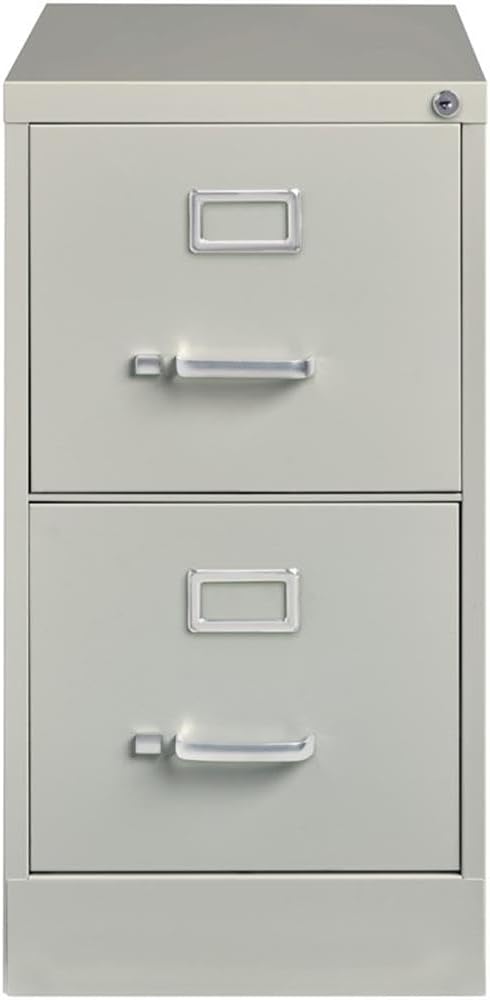 Pemberly Row 25" 2-Drawer Metal Letter Width Vertical Filing Cabinet in Gray
