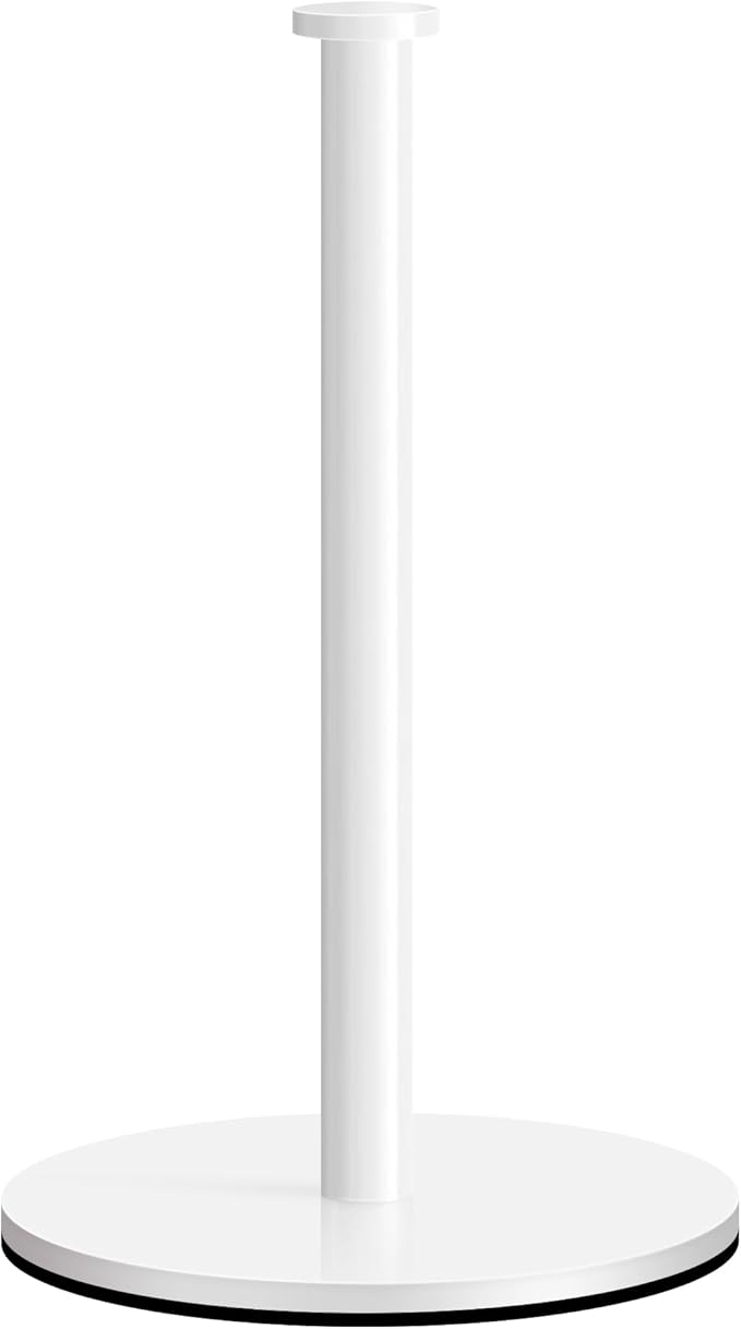 Paper Towel Holder Countertop, OBODING, White Kitchen Paper Towel Holder Stand for Kitchen and Bathroom Organization and Storage, Paper Towel Holders for Standard and Large Size Rolls (White)