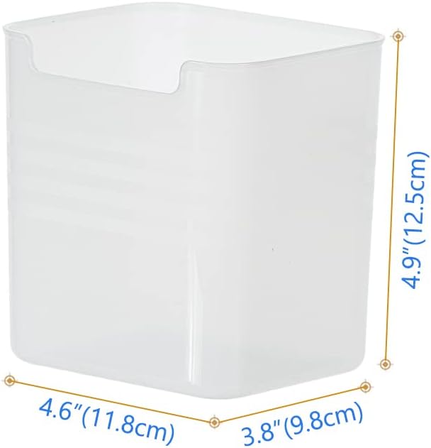 Poeland Refrigerator Organizer Box, Fridge Side Door Storage Containers Plastic Translucent Pack of 6