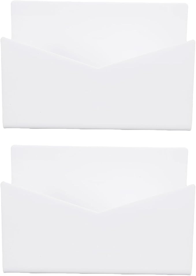 Sorandy 2 Pack Acrylic Mail Organizer, Mail Holder Stand, Vertical File Folder, Letter Sorter Desk Envelope Rack, for Home Office School Envelope Bill Filling Paper Document (White)