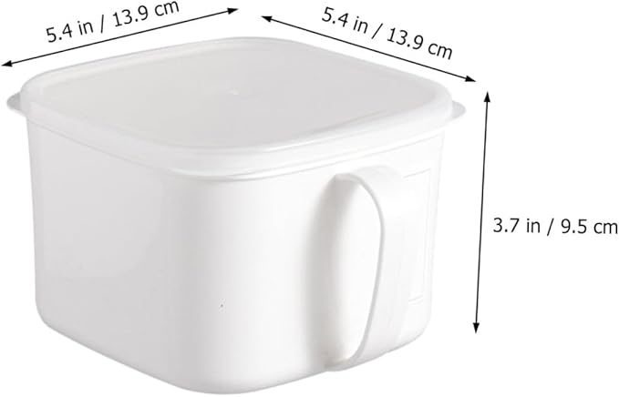 2pcs Large White Food Storage Containers with Handles and Labels, Plastic Airtight Fridge Fresh-keeping Boxes for Fruits, Cereals, Dry Food Organization