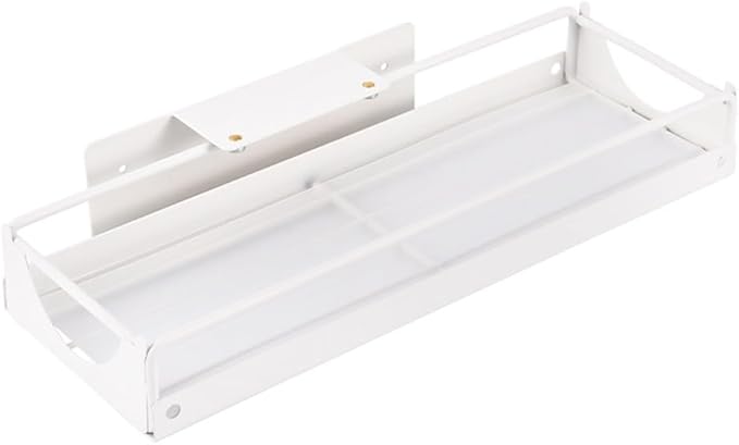 Expandable Under Sink Storage Rack for Countertop Cabinet, Stainless Steel Sliding Organizer with Retractable Rails, Adjustable Kitchen Bathroom Shelf, White