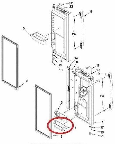 W10212139 Cantilever Bin - for Whirlpool Refrigerator Door shelves - Fridge door condiments beverages organizer - Refrigerator door bin replacement WPW10212139 - Fridge plastic shelves bin - W 14 in
