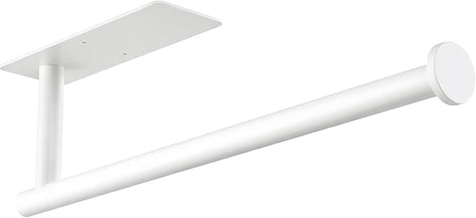 White Paper Towel Holder, Self Adhesive Paper Towel Roll Holder Under Cabinet, Stainless Steel Wall Mount Towel Paper Holder for Kitchen, Bathroom, RV