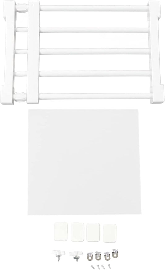 Closet Tension Shelf, Rod Expandable Storage Rack Adjustable Organizer Divider Separator Wardrobe Cupboard Hanging Shelves Pack No Slip Grip Cabinets Inside Capacity (38‑55cm /