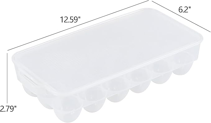 Cinkyou 4-Pack Refrigerator Egg Storage Container, Clear Covered Egg Holders, Egg Tray with Lid