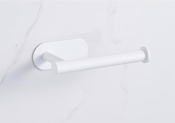 YUET Toilet Roll Holder Wall Mounted, 3M self Adhesive Toilet Roll Holder SUS 304 Stainless Steel Toilet Paper Holder No Drilling for Bathroom (White)