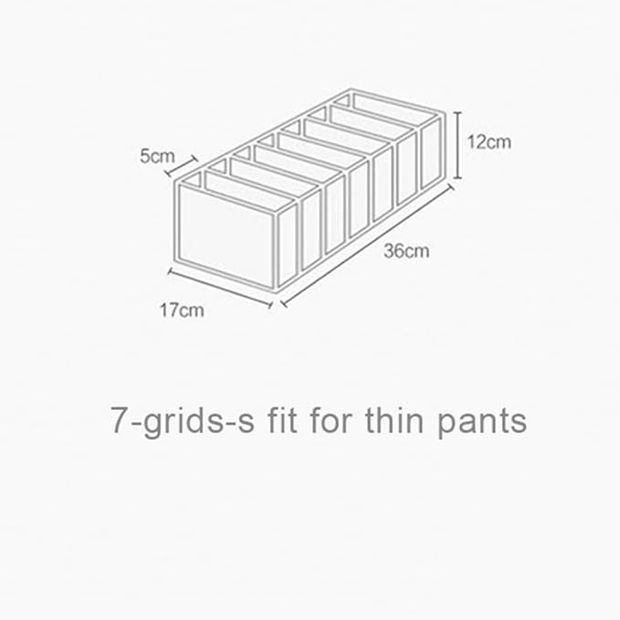 HSLFUAI 2 Pack Drawer Organizer for Thin Jeans,Pants,T-shirts Foldable Closet Organizer Drawer Soft Fabric Dresser Drawer Divider Bins for Thin Jeans,Pants,T-shirts (Gray-7M-2PCS)