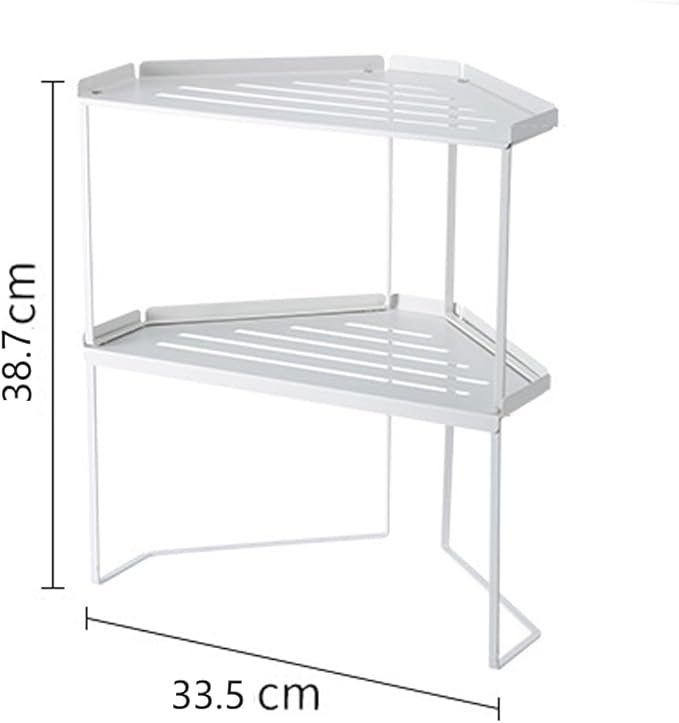 Stackable Metal Kitchen Cabinet Organizer,Kitchen Corner Shelf with Non-Slip Mat,Bathroom Organizer,Storage Shelf for Cabinet/Bathroom/Countertops/Utensils
