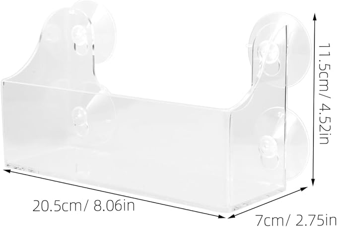 2-Pack Acrylic Suction Cup Refrigerator Shelf Adjustable Suction Rack for Fridge Smooth Surface Kitchen Storage Organizer 8.5X5.5X4.3 Inch