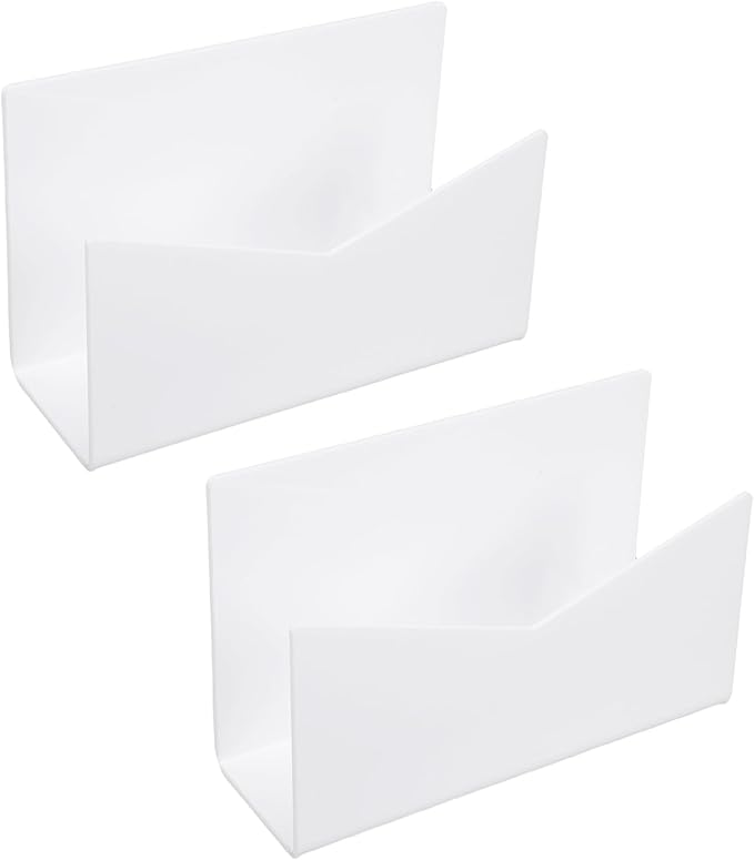 Sorandy 2 Pack Acrylic Mail Organizer, Mail Holder Stand, Vertical File Folder, Letter Sorter Desk Envelope Rack, for Home Office School Envelope Bill Filling Paper Document (White)