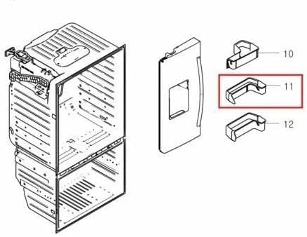 DA97-11478A Left Door Middle Bin - for SAMSUNG Refrigerator Door shelves - Fridge door condiments beverages organizer - Refrigerator door bin replacement - Fridge front transparent shelves bins