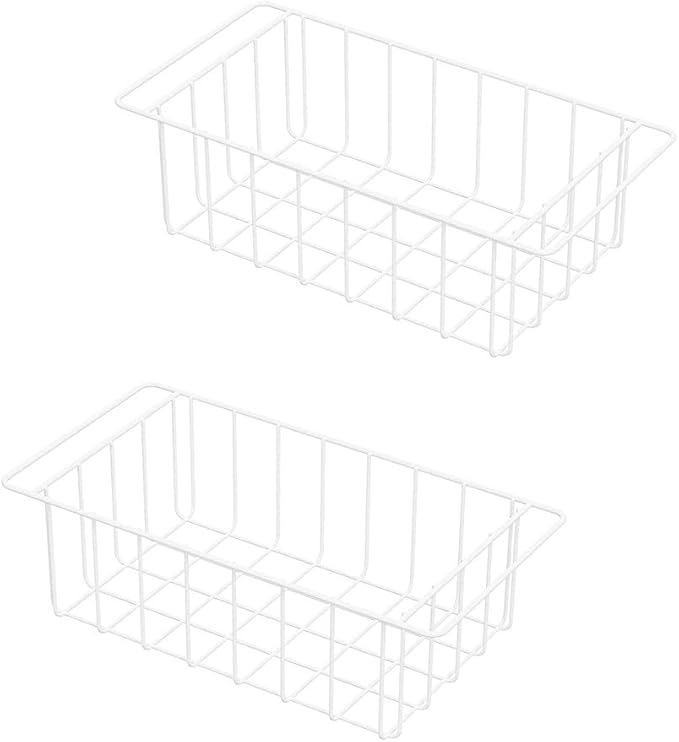 Y.Z.Bros 17.5 Inch Chest Freezer Organizer Storage Baskets Bins Metal Wire, Settle freezer chaos and reduce food waste effectively, Durable, Fully Use Space, Improve Air Circulate, 2 Pack