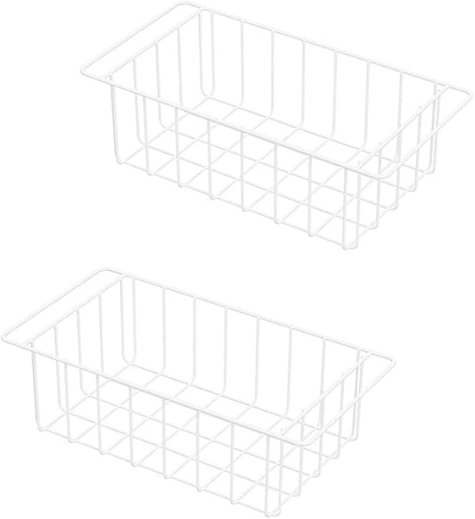 Y.Z.Bros 17.5 Inch Chest Freezer Organizer Storage Baskets Bins Metal Wire, Settle freezer chaos and reduce food waste effectively, Durable, Fully Use Space, Improve Air Circulate, 2 Pack