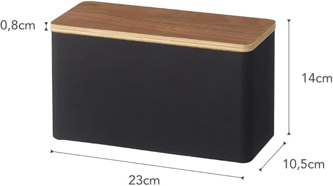 YAMAZAKI Home Rin Countertop Organizer Bathroom Kitchen Counter Organizer Metal Toiletries Holder - Steel + Wood