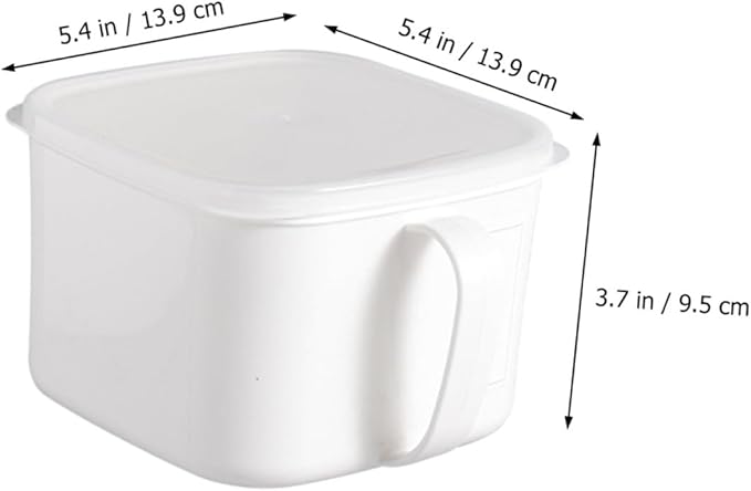 Kitchen Food Storage Containers with Handle and Lid Large White Plastic Airtight Cereal Storage Canisters for Fridge 2pcs Food Organizer Boxes with Labels for Fruit