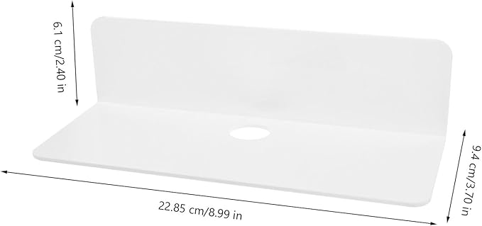 Gatuida Acrylic Floating Shelf with Cable Clips White Floating Shelf Wall Storage Bracket for Living Room and Kitchen No-Drill Adhesive Bathroom Wall Organizer