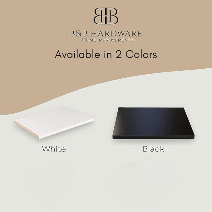 B&B HARDWARE Cabinet Shelves - Melamine 1/2'' Thick - Custom Organize Space with Stylish Cabinet Melamine Shelves - Perfect Solution for Home & Office - Cut to Size (16" Depth x 31 Inches Length)