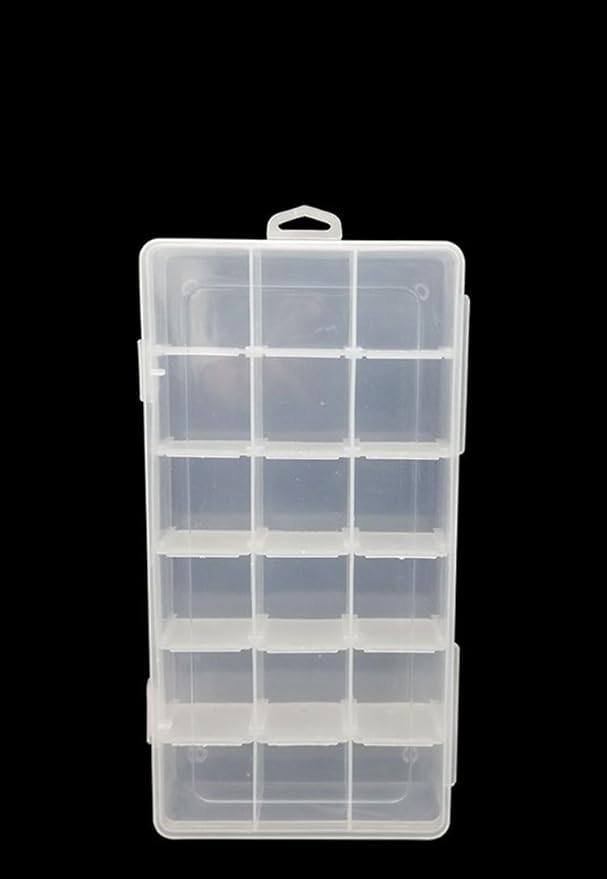 Kamay's Adjustable XL18 Compartment Slot Plastic Craft Storage Box Thick Hard Plastic Hobby Craft Storage Box Case With Snap Lock Ideal For Small Items