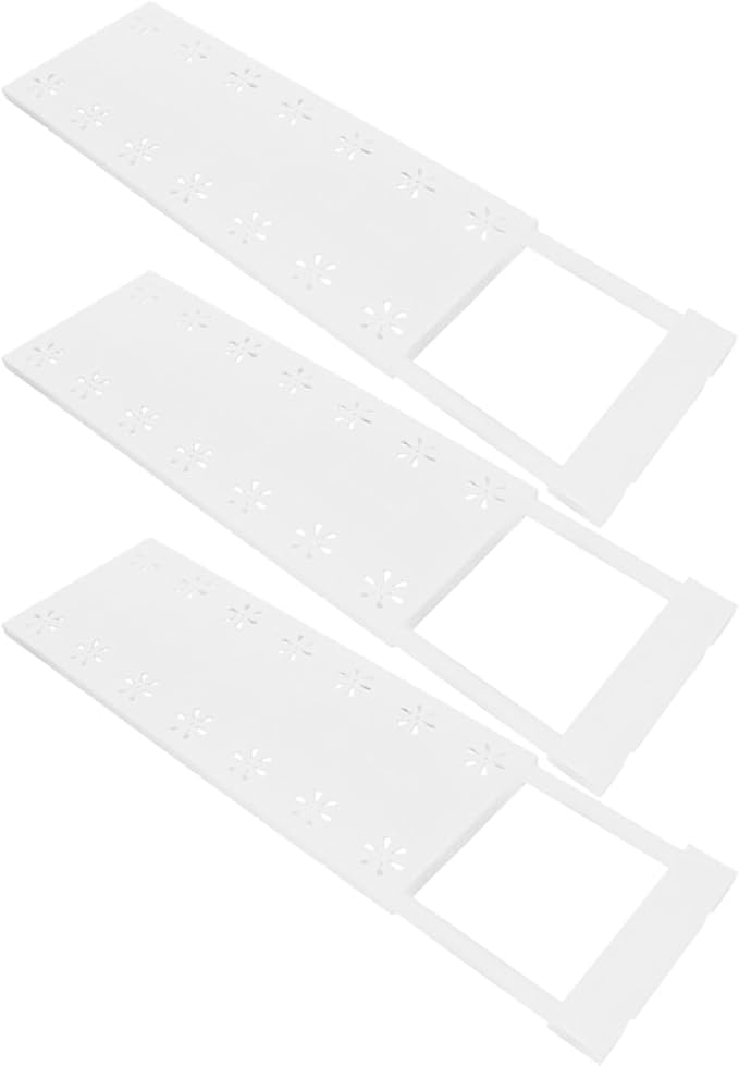 Healifty 3pcs Adjustable Tension Shelf Divider for Closet and Wardrobe, Expandable Storage Organizer Rack 32-48cm Length, 10cm Width, Easy Install for Cabinet and Cupboard Storage