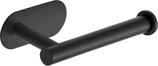 3 Pack Adhesive Toilet Roll Holder Stand - Matte Black SUS304 Stainless Steel, Rustproof Toilet Paper Holder No Drilling Tissue Holder for Kitchen Bathroom Wall Mount Bathroom Tissue Holder