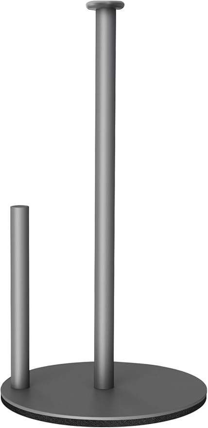Paper Towel Holder Countertop, Standing Paper Towel Roll Holder for Kitchen Bathroom, Kitchen Paper Towel Stand Holder, Stainless Steel Paper Towel Holder (Grey)