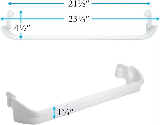240535101 White Bottom Door Rack - for Frigidaire Refrigerator Door shelves - Fridge door condiments beverages organizer - Refrigerator door bin replacement - Fridge plastic shelves bin - W 21-1/2 in