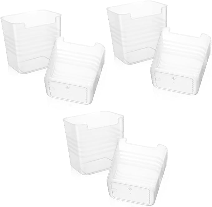 ULTECHNOVO 6pcs Translucent Fridge Organizer Bins Hanging Storage Boxes for Refrigerator for Kitchen Pantry Easy Access Shaped Design for Fruits Vegetables and Spices