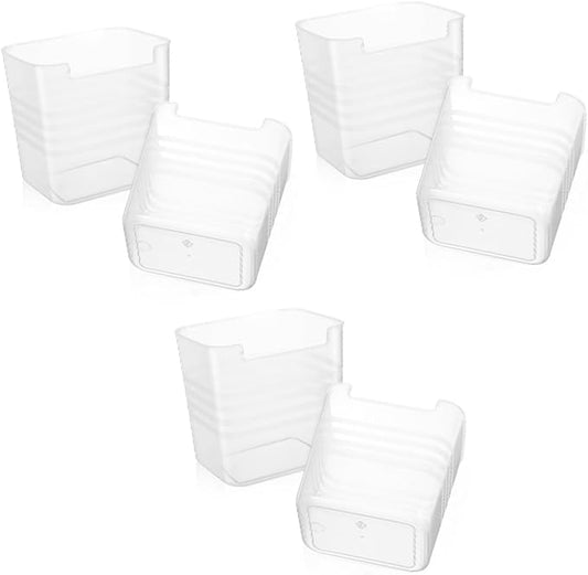 ULTECHNOVO 6pcs Translucent Fridge Organizer Bins Hanging Storage Boxes for Refrigerator for Kitchen Pantry Easy Access Shaped Design for Fruits Vegetables and Spices