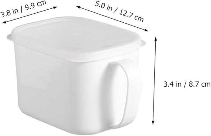 Cabilock 2Pcs Plastic Food Containers with Handle and Lid Small Cereal Storage Canisters Airtight Kitchen Food Organizer in Refrigerator Random Color Random Color