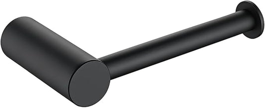 JQK Black Toilet Paper Holder, 5 Inch 304 Stainless Steel Thick 0.8mm Tissue Paper Dispenser, Matte Black Wall Mount, TPH600-PB