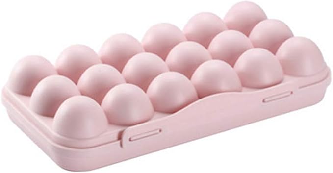Cabilock Stackable Egg Holder Container with Lid for Refrigerator 36 Egg Capacity Plastic Storage Box Kitchen Organizer for Home and Travel
