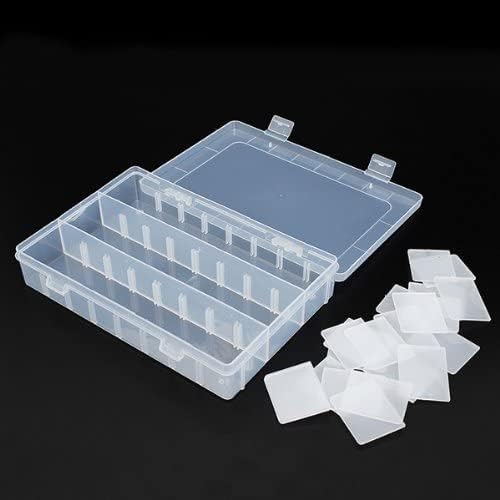 Kamay's Large Transparent Thick Hard 24 Grids Adjustable Compartment Slot Plastic Craft Storage Box Organizer For Toy Desktop Jewelry Accessory Drawer Or Kitchen Removable Dividers Container
