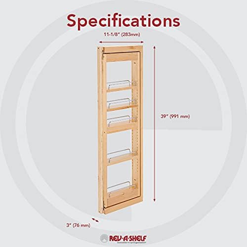 REV-A-SHELF Wood Wall Filler Pullout for 39" H New Kitchen Applications w/BB Soft-Close