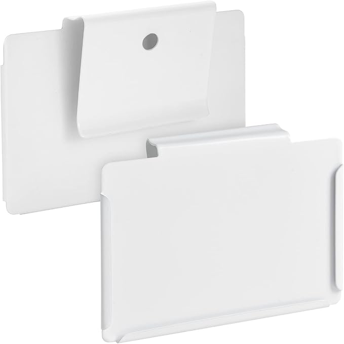 Talented Kitchen Storage Bin Label Holder Set - Easy-On Clip-On Tags for Storage Bins - 70 Preprinted Pantry Labels for Containers & Baskets - 8-Pack, 3.5" x 2.5", White