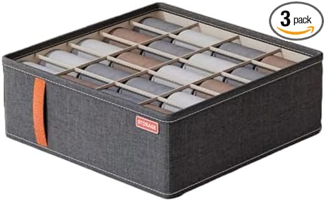 | Set of 3 Foldable Fabric Storage Boxes | Closet Organizers in Small, Medium, and Large Sizes | Perfect for Clothes, Underwear, Socks, and Pants