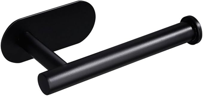 YUET Toilet Roll Holder Self Adhesive Black Paper Holders Tissue Stand Hanger Bathroom SUS-304 Stainless Steel,No Drilling Required, Strong Adhesiveness and Waterproof