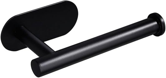 YUET Toilet Roll Holder Self Adhesive Black Paper Holders Tissue Stand Hanger Bathroom SUS-304 Stainless Steel,No Drilling Required, Strong Adhesiveness and Waterproof