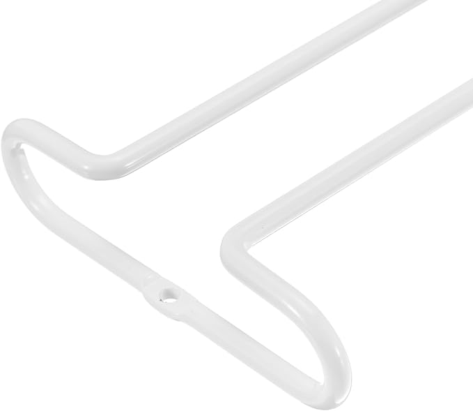 Uxcell Wine Glass Rack Under Cabinet - 4Pcs 10-Inch Stemware Hanging Rack, Stainless Steel Organizer Storage Hanger for 5.5mm Stemware Column, White