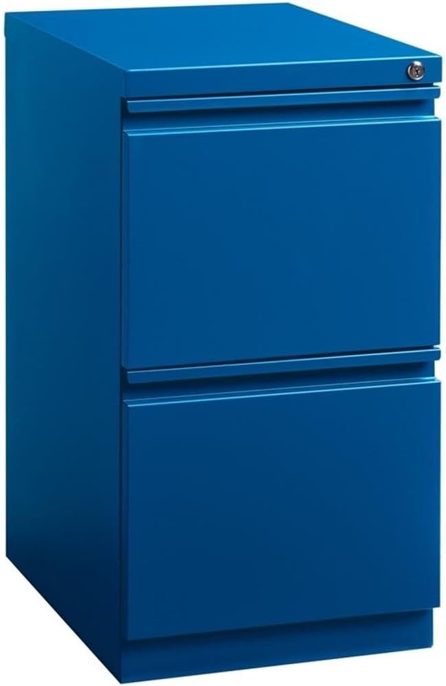 Pemberly Row 20" 2-Drawer Modern Metal Mobile Pedestal Filing Cabinet in Blue