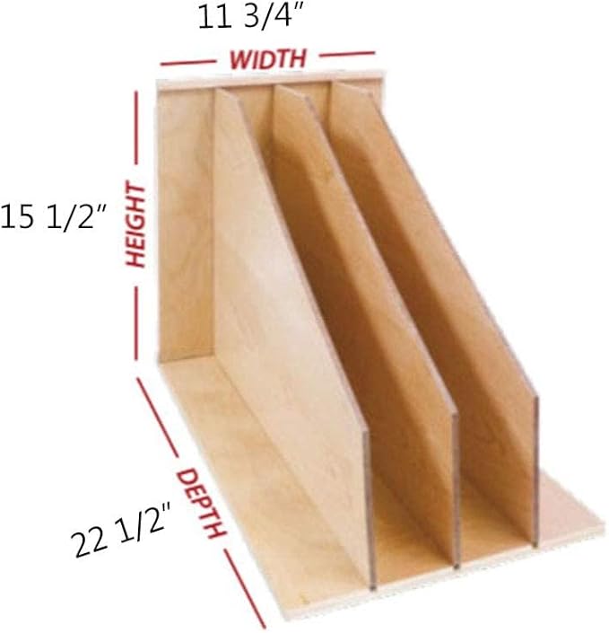 Dowell 4007 TD3 Wooden Vertical Tray Divider Organizer for Base 15" Cabinets - Kitchen Storage & Organization Accessories