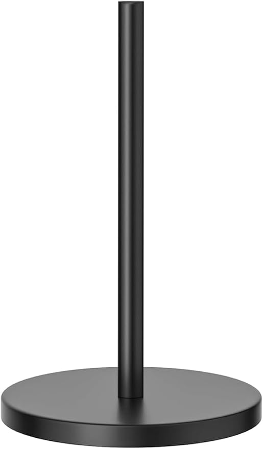 XL and Heavy Weighted Towel Holder, Premium Stainless Steel Large Black Paper Towel Holder, Unique and Modern Papertowel Dispenser with Heavy Base for Kitchen, Countertop, Cabinet, Napkin Roll