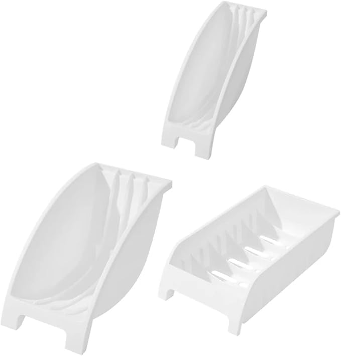 3PCS Dinner Plate Holder,Plastic Kitchen Cabinet Organizer for Dishes Vertical Dishes Storage Rack for Kitchen Countertop(White),3 sizes