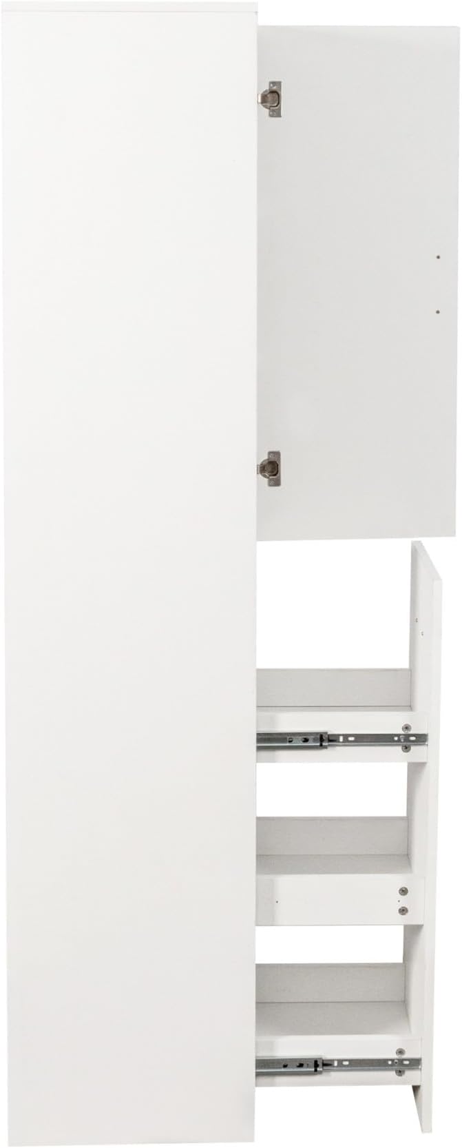 KEIKI Pull-Out Kitchen Pantry Storage Cabinet with Multi-Tier Shelf, Spice Rack Next to Fridge, Freestanding Wood Cabinet Hutch Food Pantries Cupboard for Dining Room, Narrow Spaces