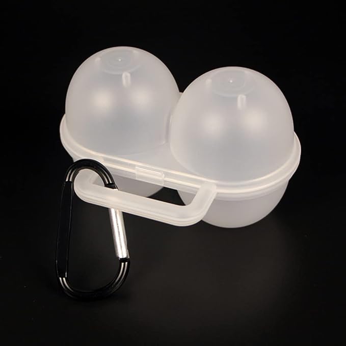 2pcs Eggs Carrier Egg Case, 2 Girds Egg Holder Container with D Buckle, Plastic Eg-g Storage Box Leakproof Shockproof, Eggs Tray for Camping Picnic Travel Outdoor Refrigerator(COLOR:Clear)