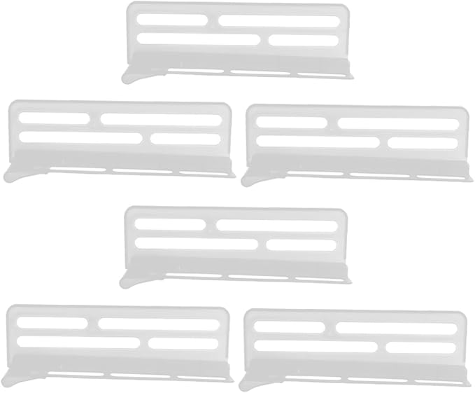 VALICLUD 6pcs Adjustable Refrigerator Compartment Dividers, Sturdy Plastic Fridge Organizers Featuring Firm Clips, Space-Saving Food and Beverage Separators for Home Kitchen Storage